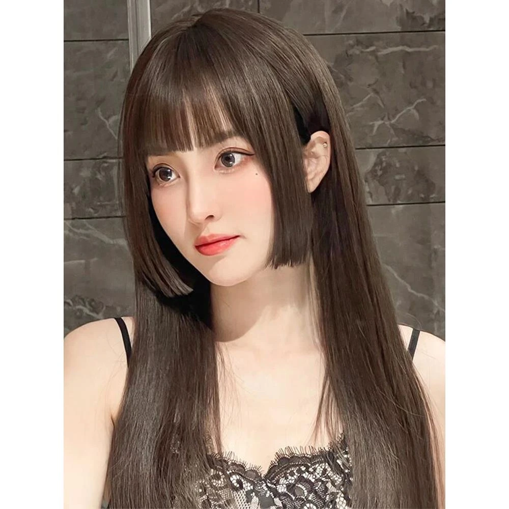 公主切假发女长发整顶假发套自然仿真人发日系水母头长直发全头套