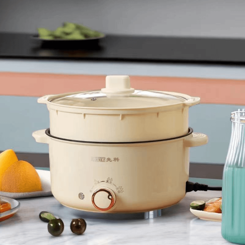 XIANKE/先科大容量5L上蒸下煮不粘锅炒菜蒸煮煮面多功能电煮锅