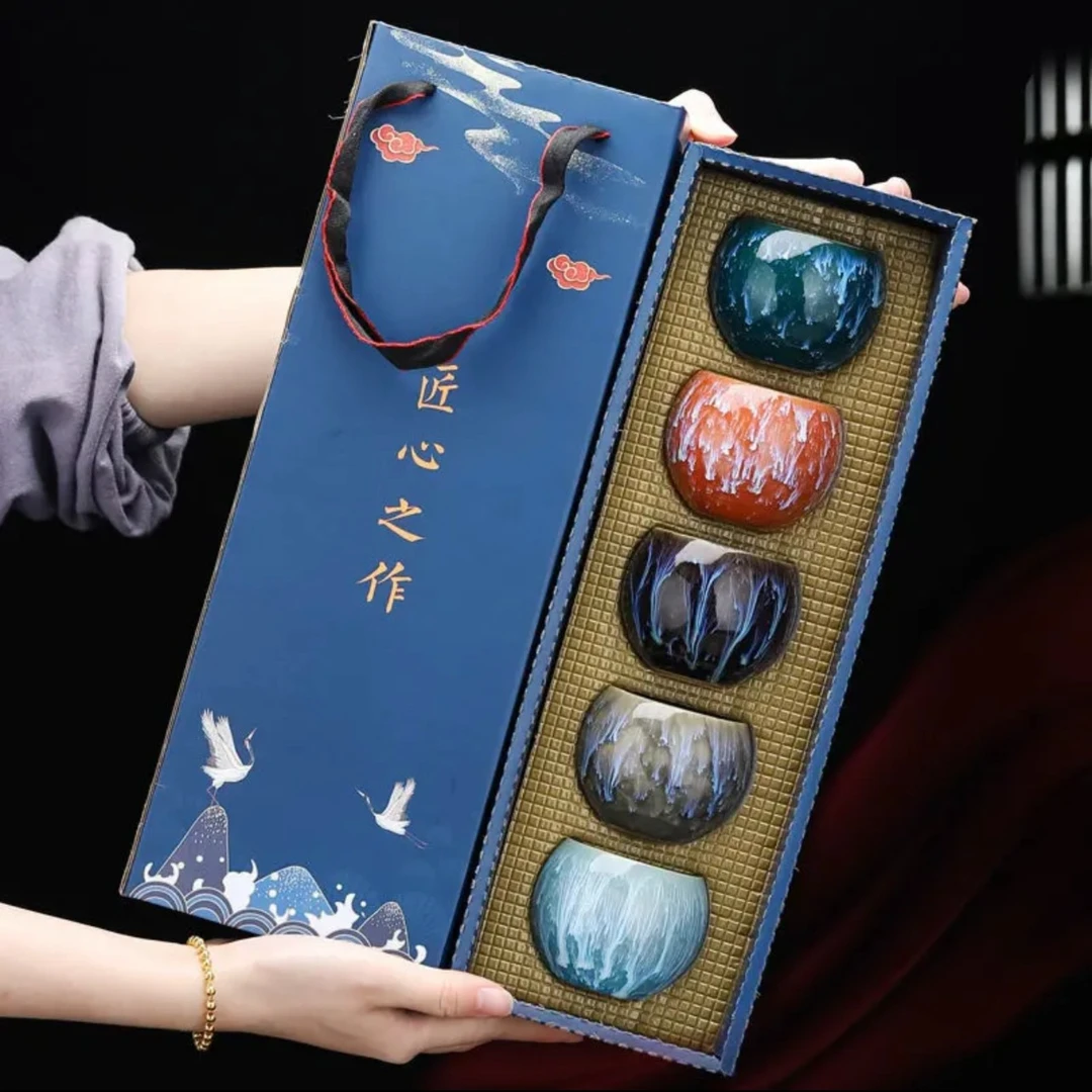 【匠心之作】山水墨画龙蛋套装 高端茶器 品茗杯 茶杯 盏杯 简约