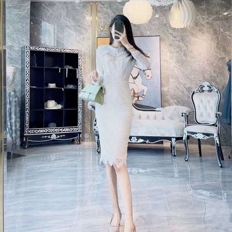 SEJI/瑟纪10.30 遐想钉珠修身连衣裙