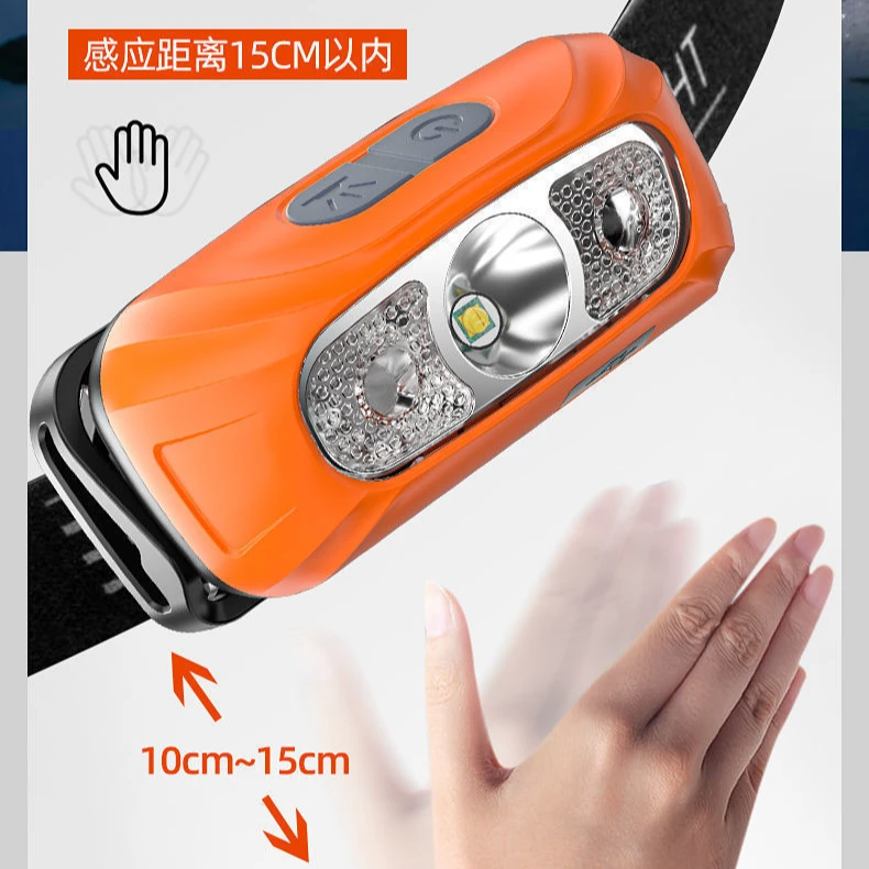 感应头灯帽夹灯钓鱼上饵灯照明户外野钓渔具灯长续航
