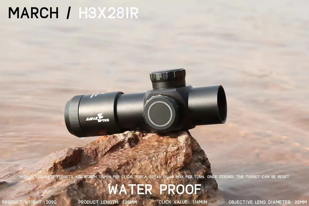 MARCH黑色 3X28IR 望远镜高防震3倍率单筒望远镜