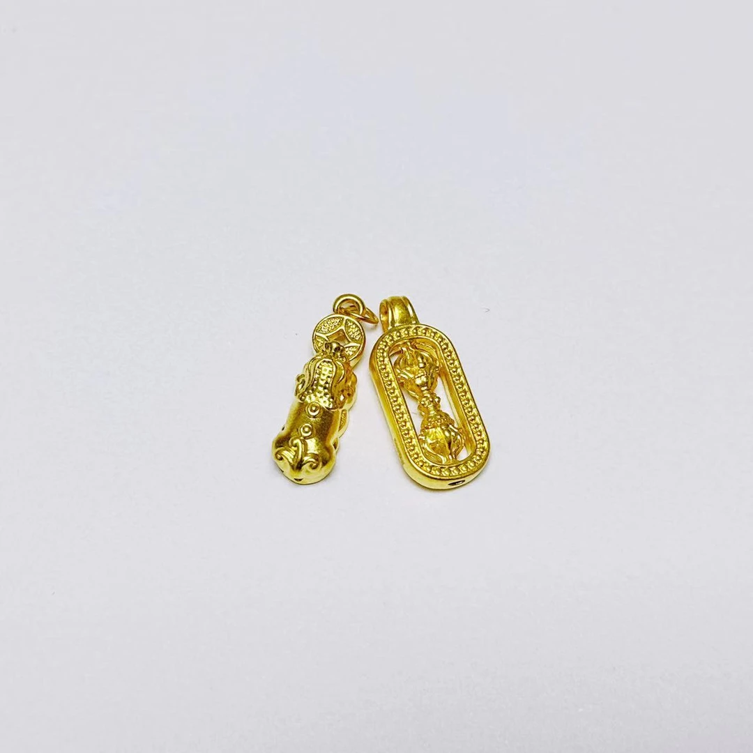 【真爱粉】足金999金刚杵貔貅配件#01384（赠合金链）