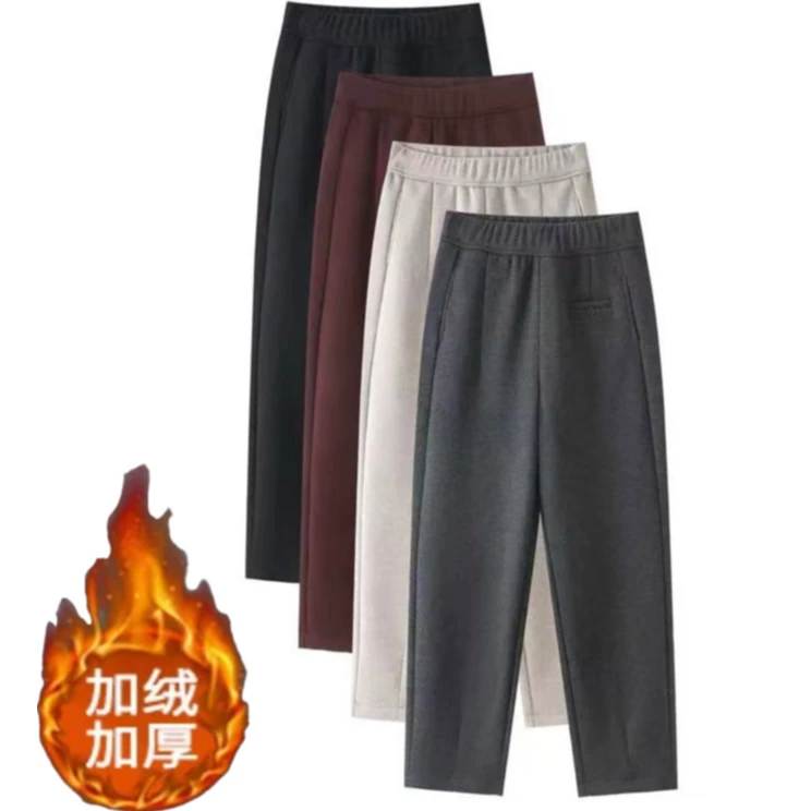 【秋冬新款】时尚百搭显瘦休闲宽松直筒裤裤1850-加绒加厚-N