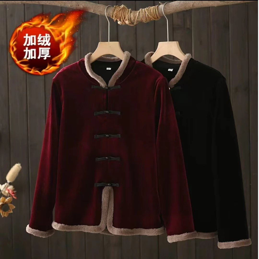 （小曼推荐）1739#新款时尚复古加绒丝绒上衣