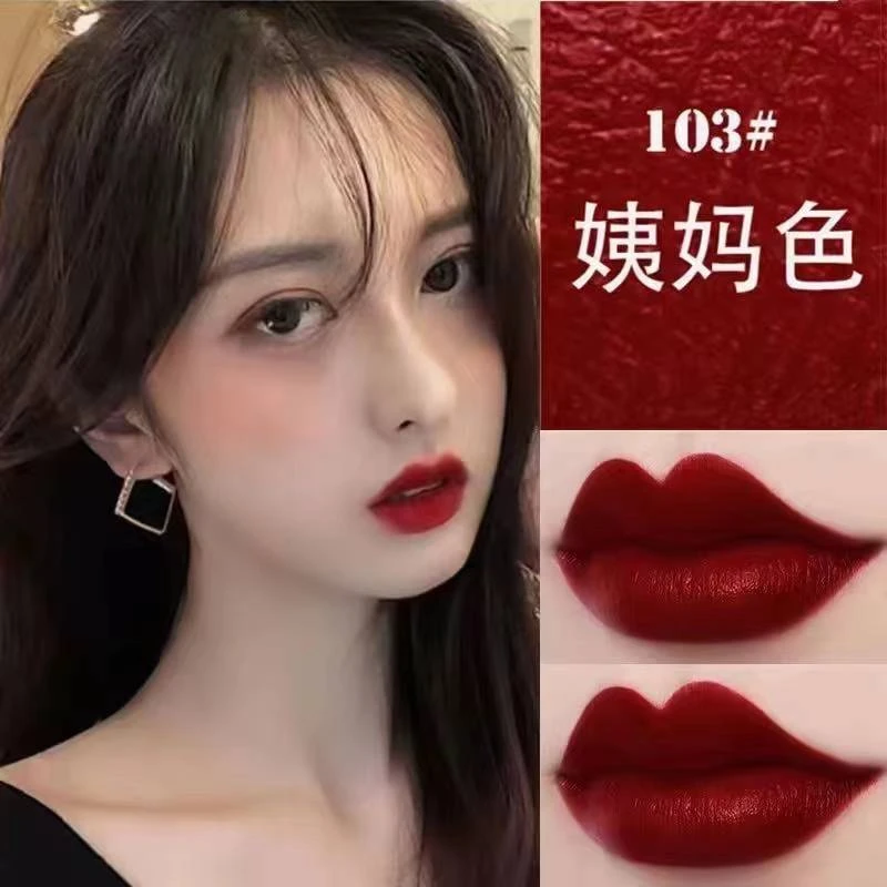 新款姨妈色口红雨衣不沾杯口红李佳琦推荐平价小众雾面黄皮显白