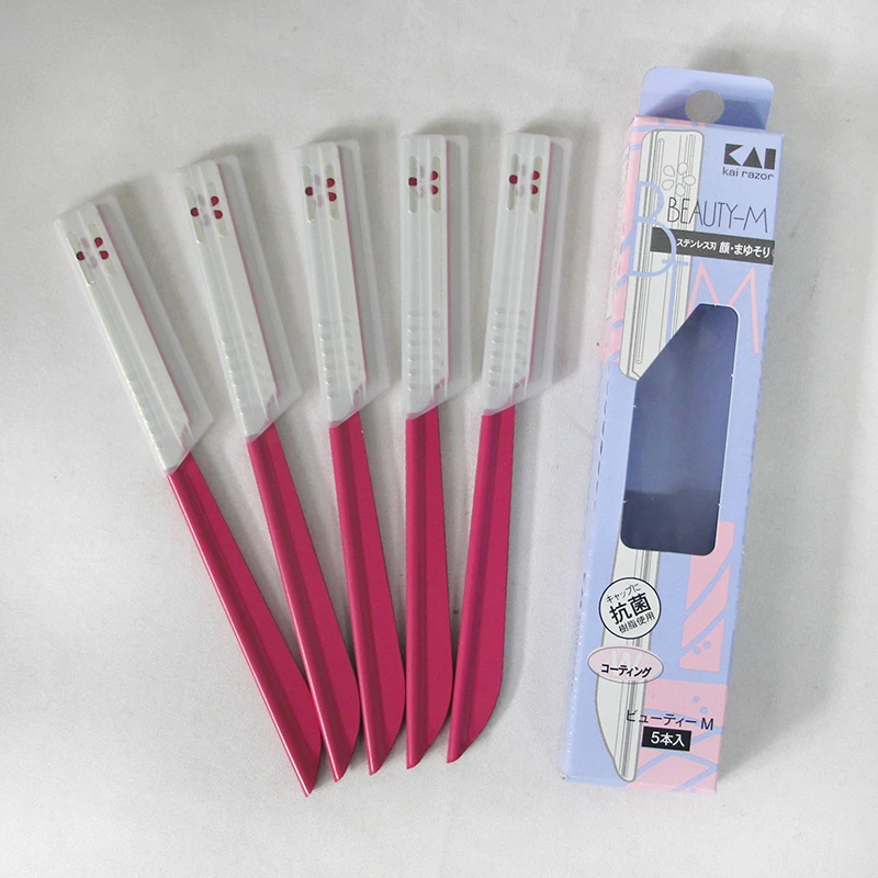 日本进口修眉刀不锈钢刮眉刀5支装