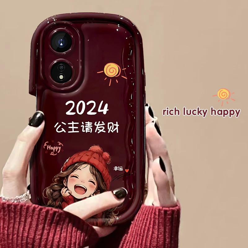 OPPOa97手机壳2024公主请发财小胖子女创意卡通个性可爱保护防摔