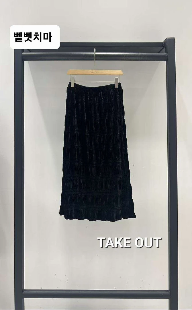 韩国欧巴家丝绒半身裙227