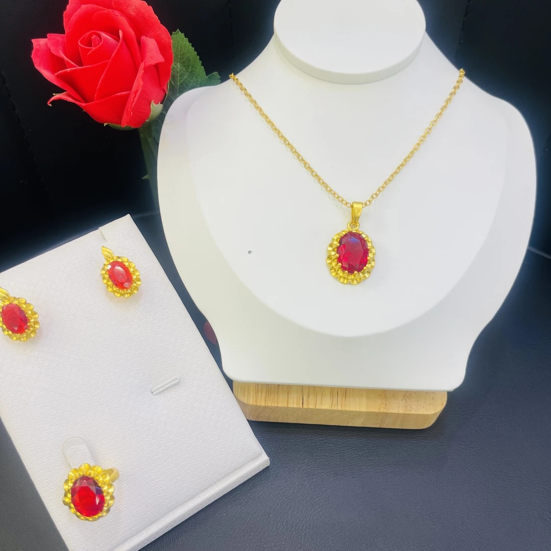 铜合金项链 时尚好看女款三件套套装25号