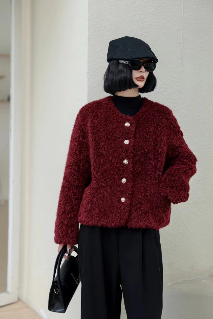 【珍雨】推荐毛毛卷简单百搭款外套936