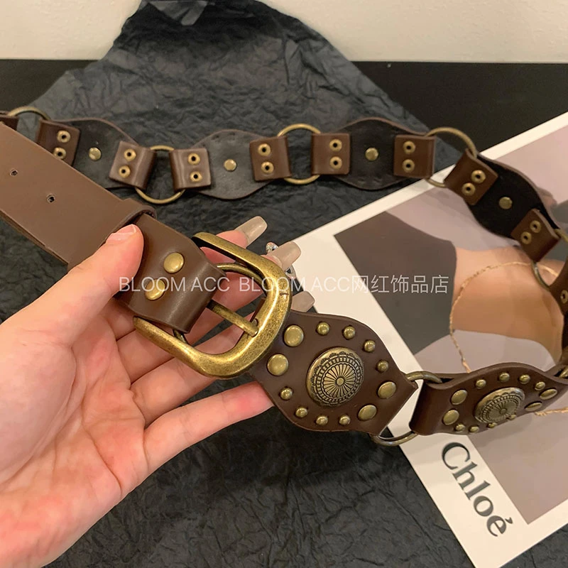 复古美式街头美拉德风腰带腰封～川藏旅游穿搭皮革pu配饰裙带潮