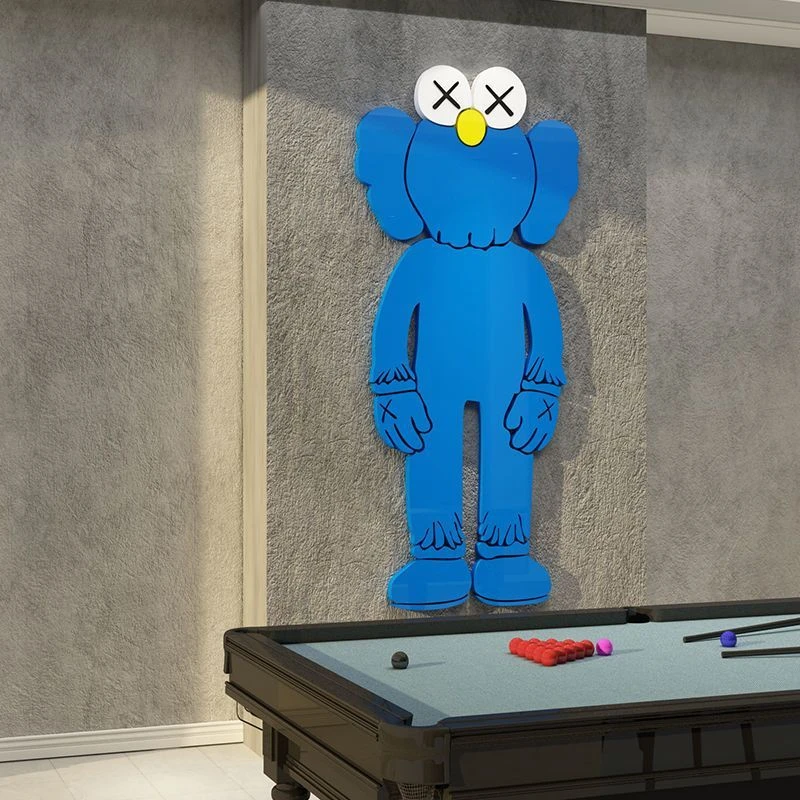 网红台球厅装饰画kaws桌球室墙面装饰用品摆件斯诺克俱乐部背景墙