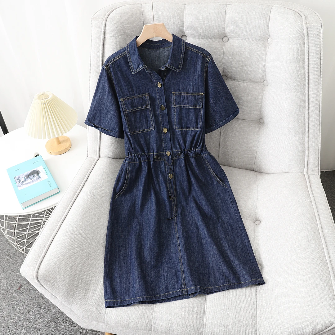 设计感小众牛仔连衣裙女装夏季新款气质显瘦小个子收腰洋气牛仔裙