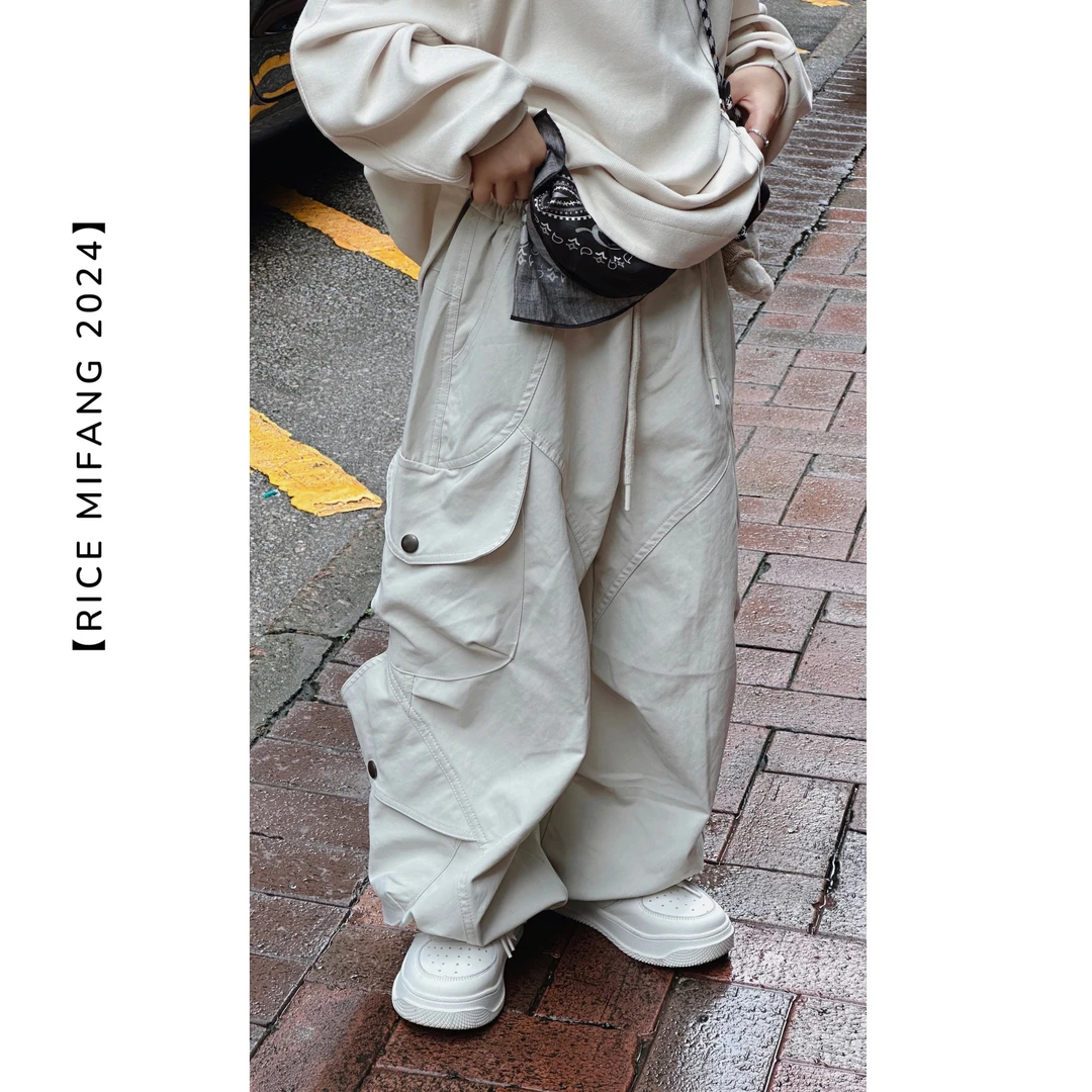 【杏子酱】儿童秋季宽松大童水洗春秋直筒工装裤 儿童节RICE MIFANG