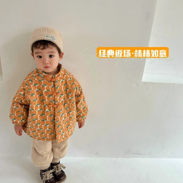 【柿柿如意】宝宝冬季夹棉加绒棉服年服婴幼儿外出服加厚
