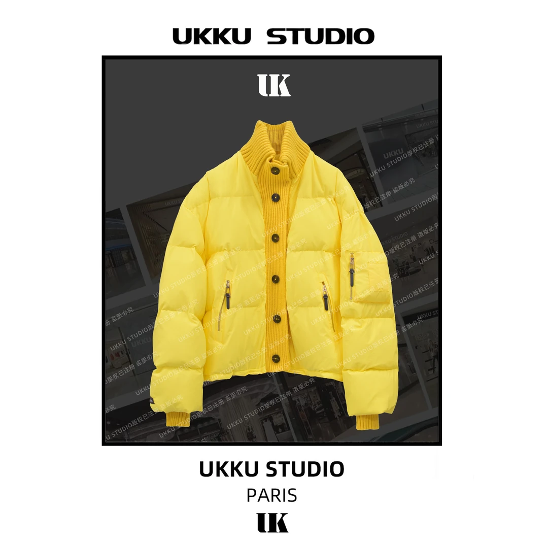 璎珞【UKKUSTUDIO】上新秋冬设计师纯色潮流保暖女款羽绒服213214