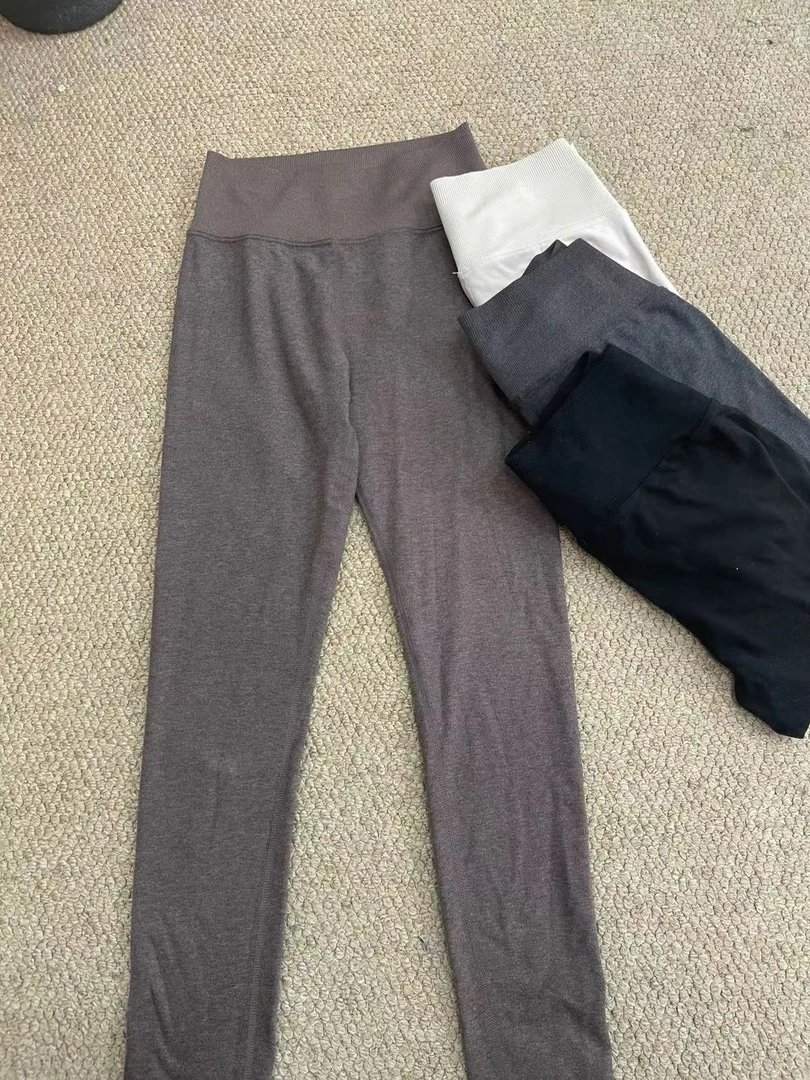 Q8831 简约中腰拉绒紧身弹力休闲暖暖裤女士打底裤