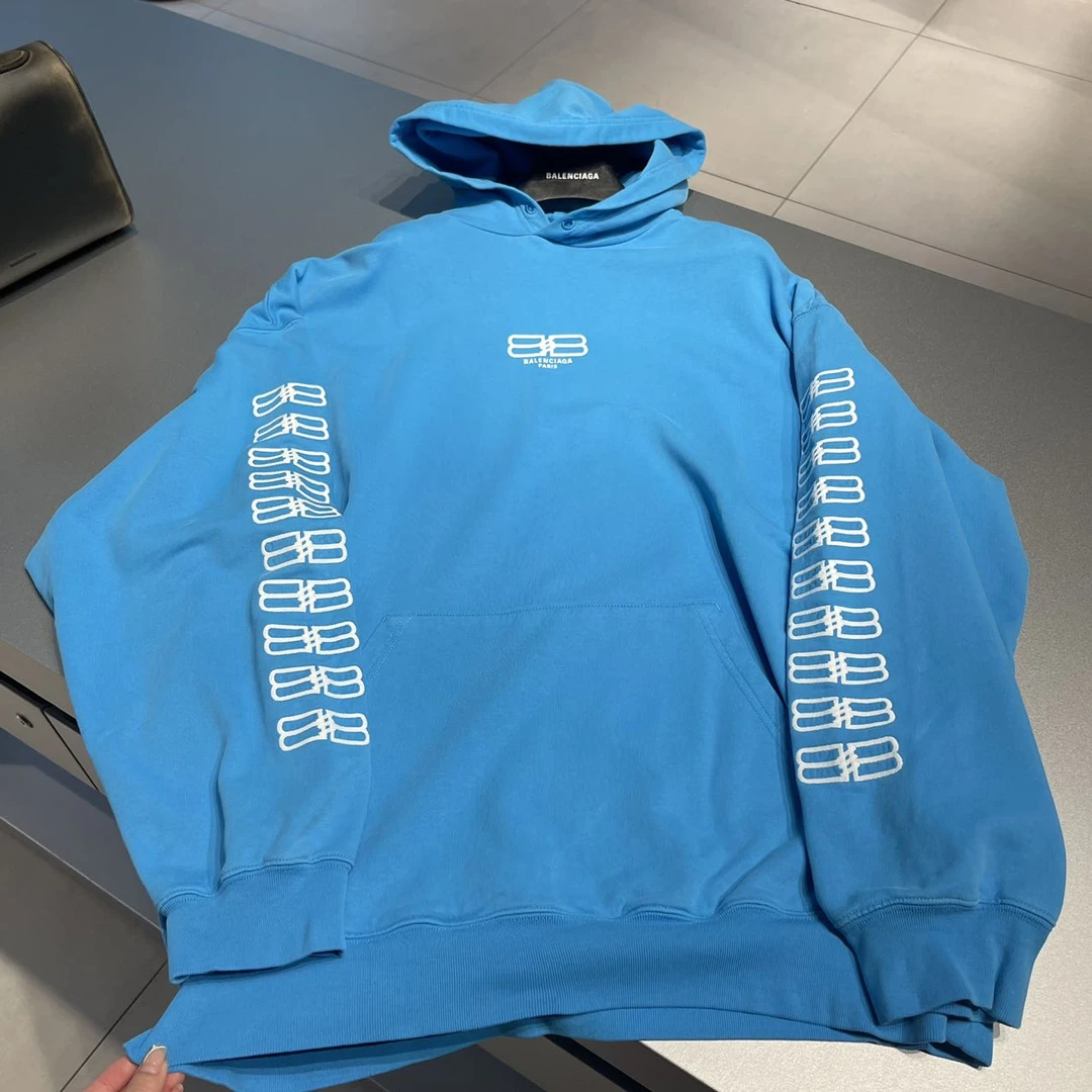 全新未使用 Balenciaga/巴黎世家 奥莱 双B标连帽卫衣 3-4周到
