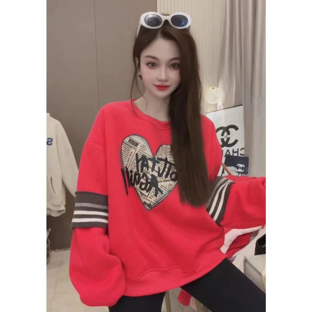 加厚羊羔绒卫衣冬季百搭韩版圆领卫衣潮SF6101