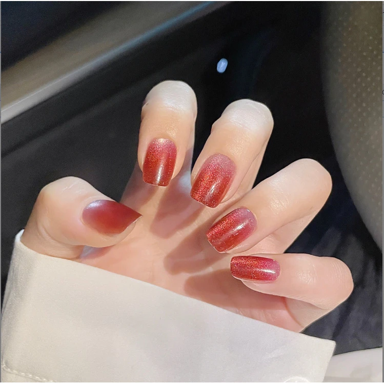 【短方】焦糖猫眼 穿戴甲美甲贴片可拆卸24片装全尺码新年必备