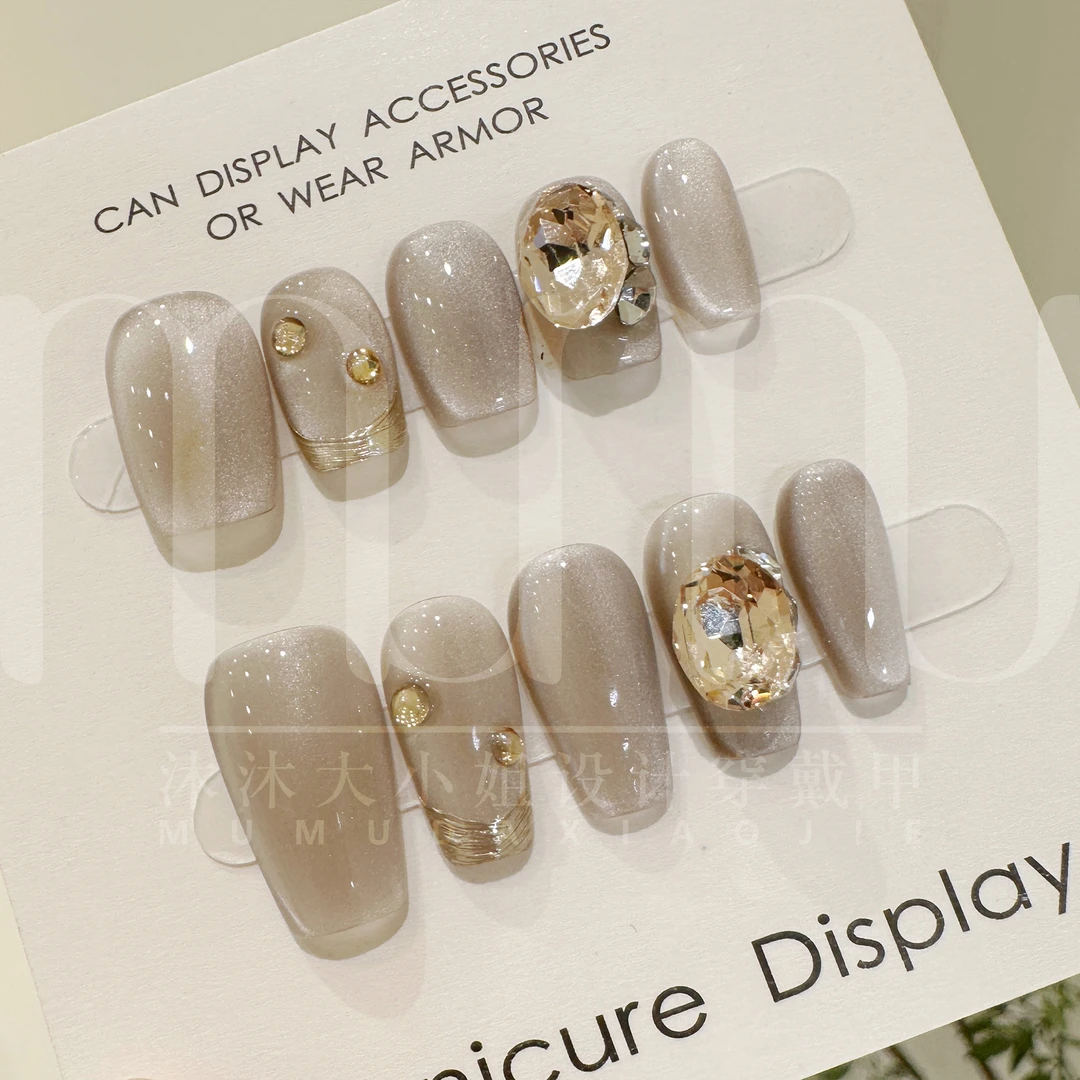 【现现】月光秦明 纯手工穿戴甲 定制美甲贴片小众高级设计独特气质