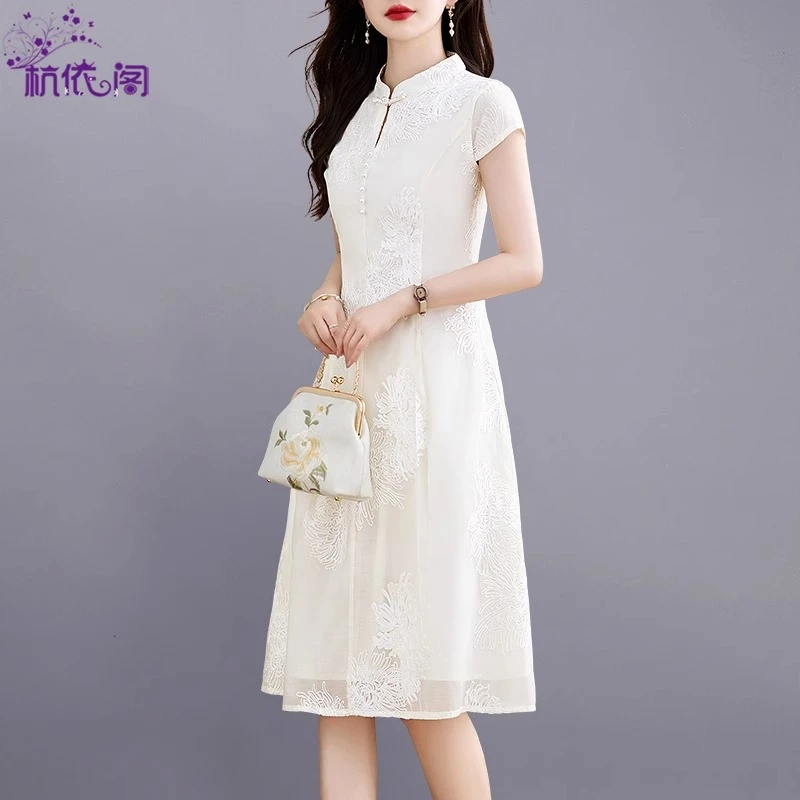 新中式国风改良旗袍连衣裙2025新款夏季高端气质修身网红爆款裙子