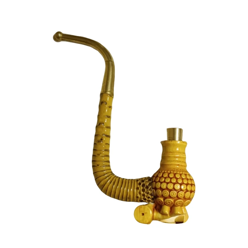 贵州竹雕刻纯手工复古烟斗两用火口简约时尚老皮烟轻奢烟杆老巴斗