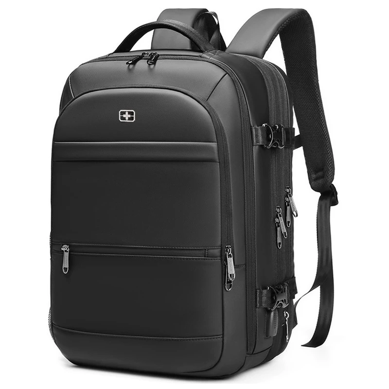 瑞士军士刀扩容双肩包男士商务旅行出差大容量防水多功能电脑背包