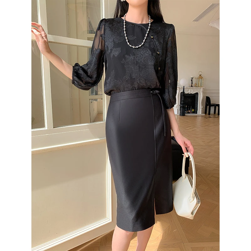 【轻奢高端】新中式女士衬衫国风上衣夏季2025新款蕾丝衬衣洋气别致