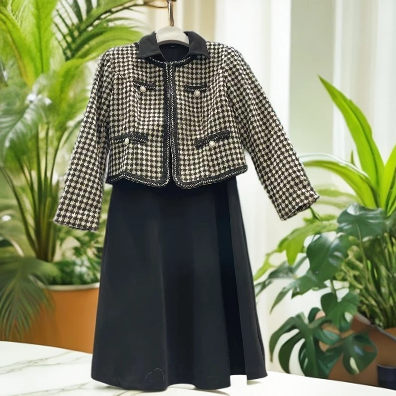 【A334】2024新款秋女装修身洋气显瘦气质名媛时尚两件套套裙