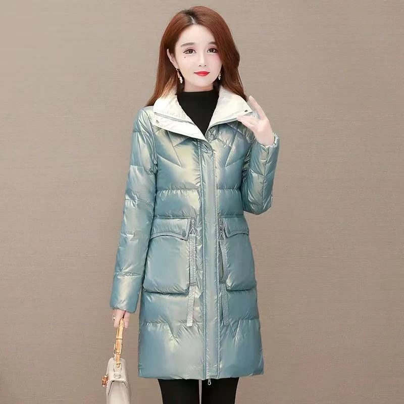 【A524】女士冬季新款时尚气质显瘦高端洋气中长款羽绒棉服