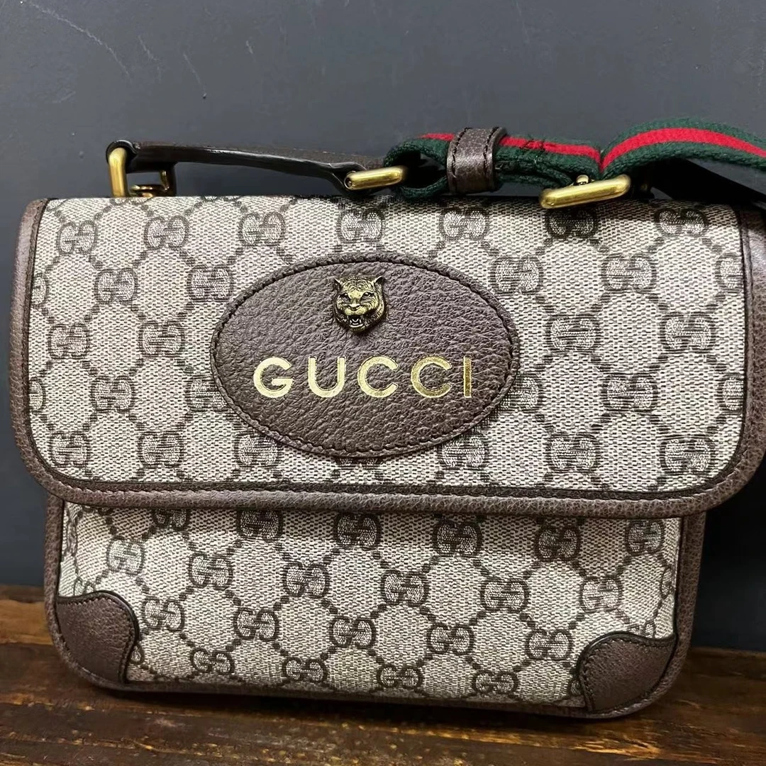 99新 GUCCI/古驰 gucci  双面虎头小号 邮差包单肩包