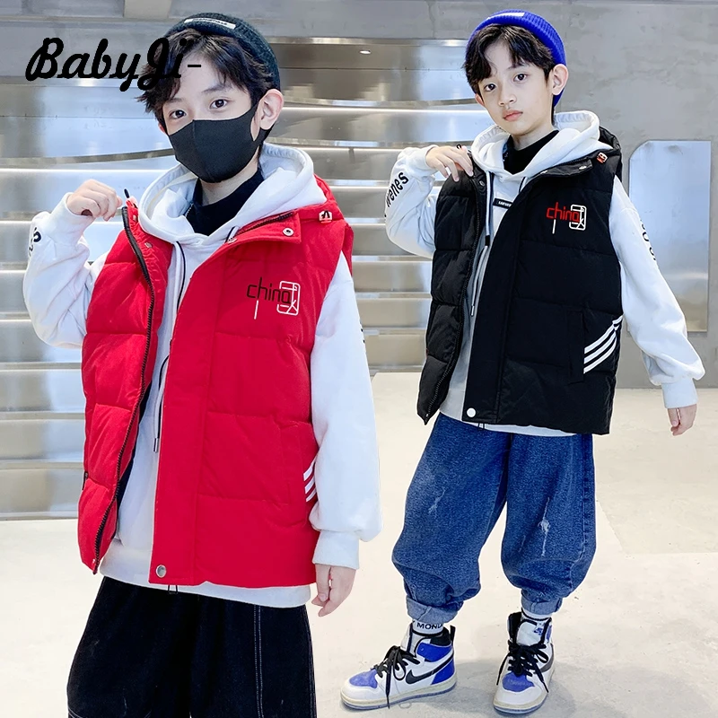 男童棉衣马甲秋冬装2023新款儿童加厚中国马夹男孩冬季百搭外套潮