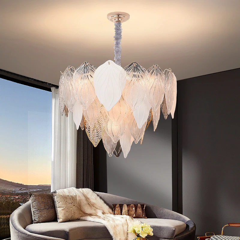 法式吊灯轻奢奢华餐厅玻璃琉璃奢华高档客厅大灯法式卧室客厅灯具