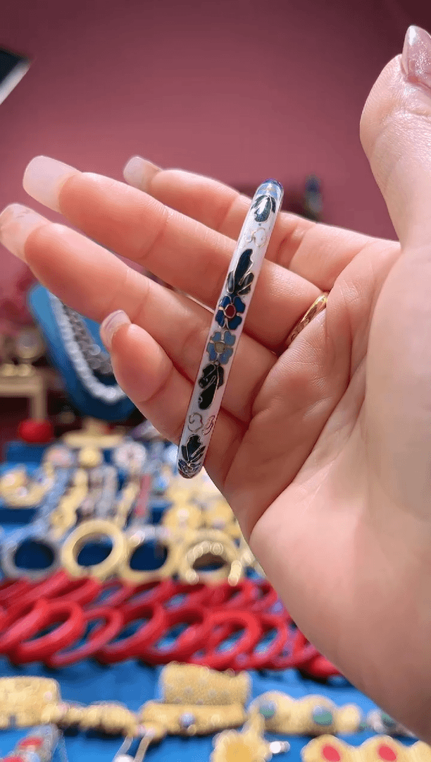 【闪购商品】紫铜景泰蓝手镯白色