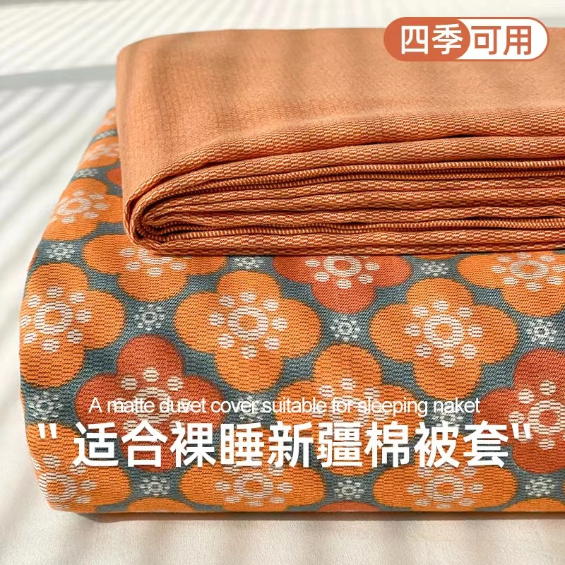 高档云糯棉纯棉被套时尚简约AB版亲肤被罩四季通用床上用品套件