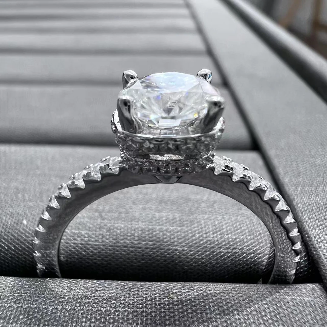 带包装  甜甜圈戒指一克拉1ct-H