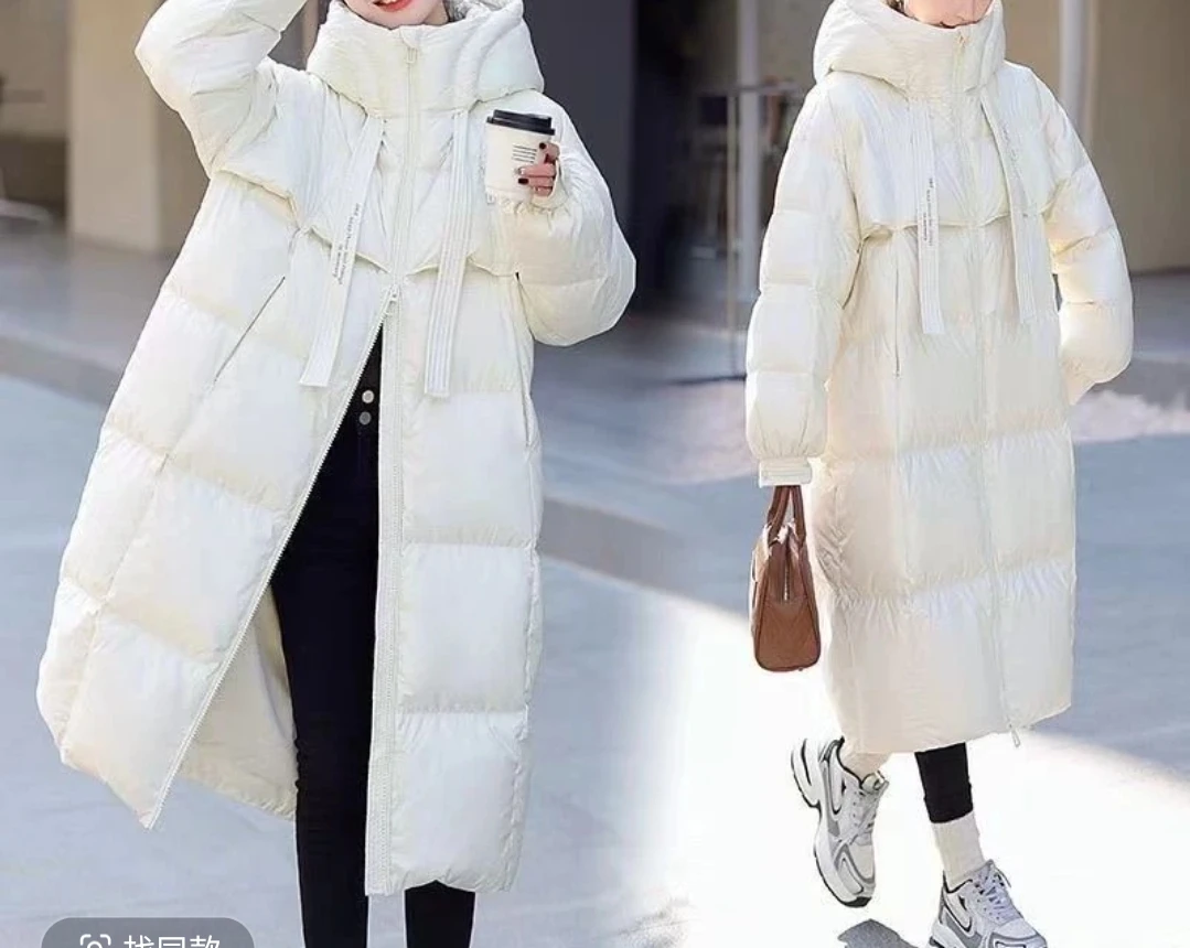 2024新款韩版加厚连帽大长款棉服