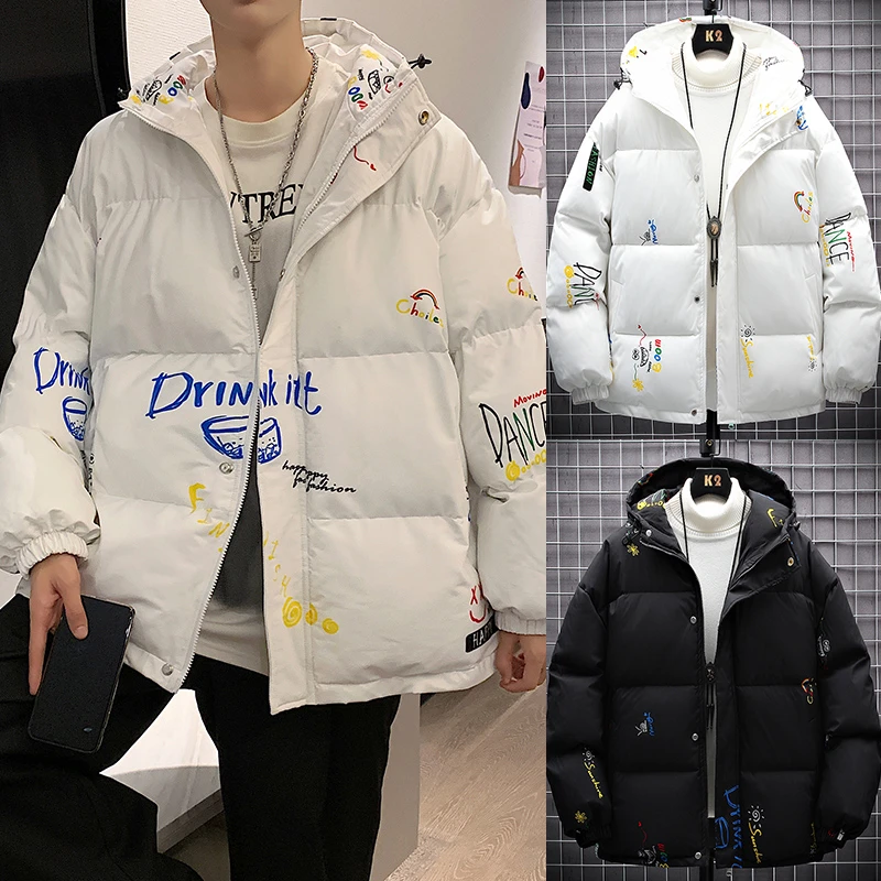 冬季潮流加厚连帽棉袄宽松情侣款棉服保暖棉衣男秋冬季青少年外套