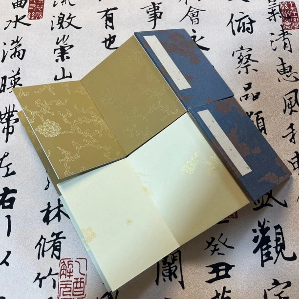 问纸楼·（2本）小号迷你宋锦卡纸册页9*12cm蜡染半生熟