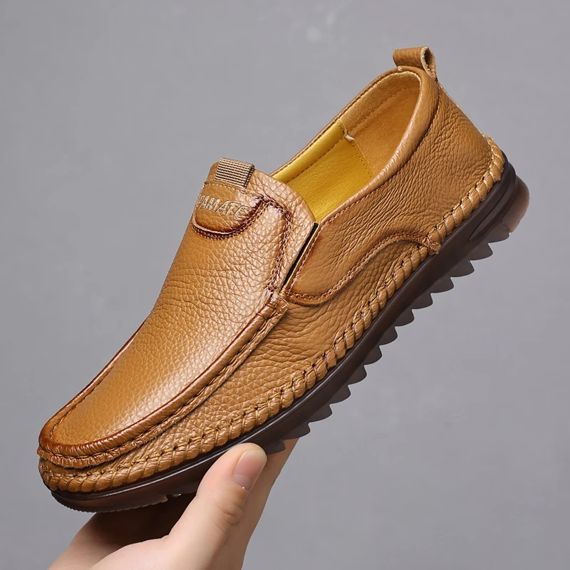 【头层牛皮】男士真皮软底软面/不臭脚/中老年驾车休闲鞋