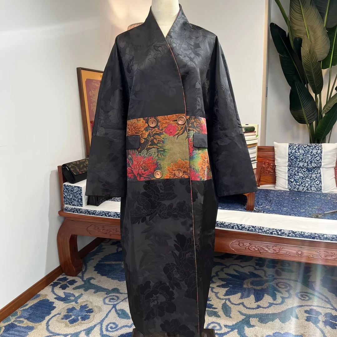 『』品叔&重工 · 桑蚕丝香云纱提花缎时尚设计加厚风衣外套