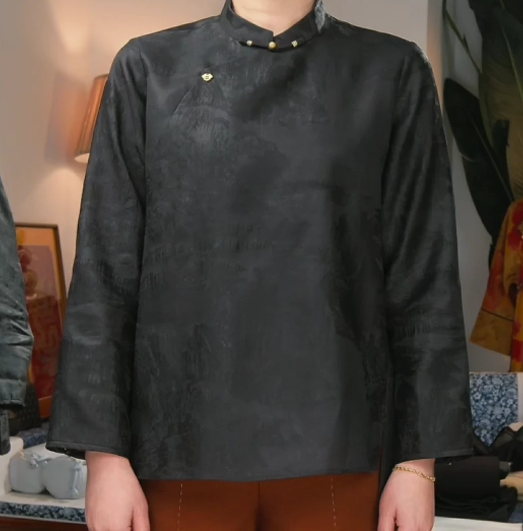 品叔&精工 · 6A桑蚕丝桑波缎提花莨绸新中式衬衫