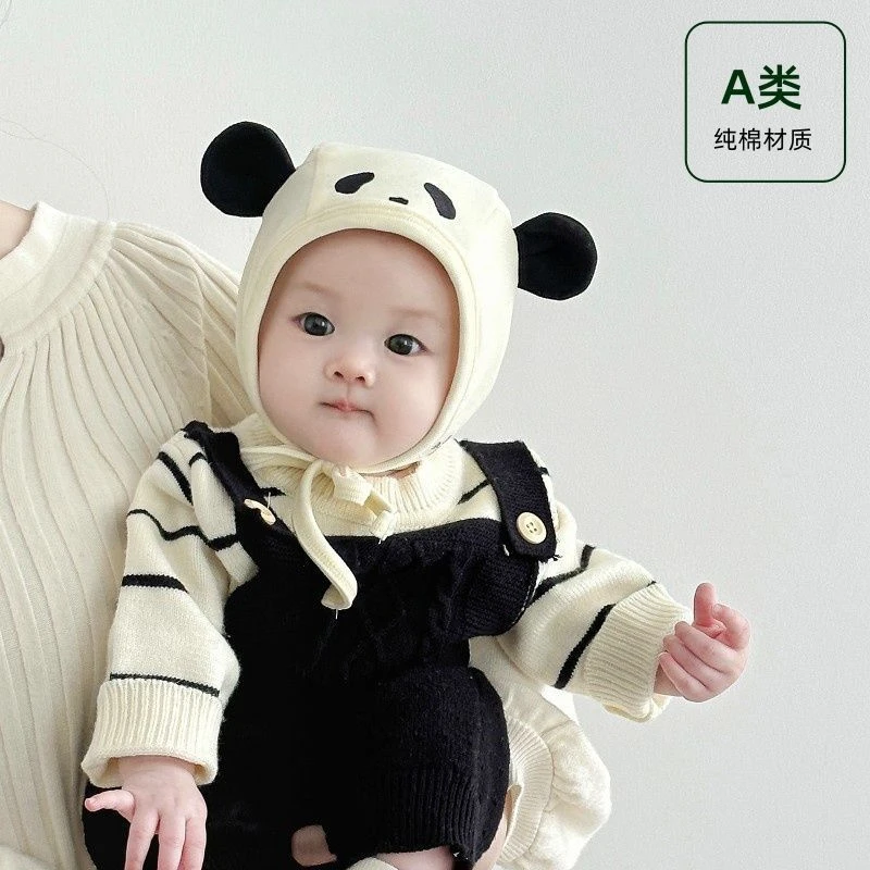 婴儿帽子秋冬款小月龄可爱超萌护耳帽秋季新生男女宝宝保暖包头帽