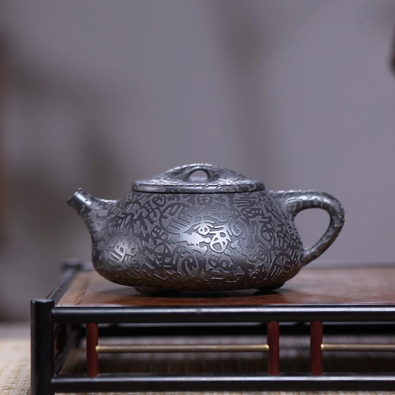 叶凡宜兴紫砂壶石黄百福壶景舟石瓢手工茶壶高端伴手送礼男士家用