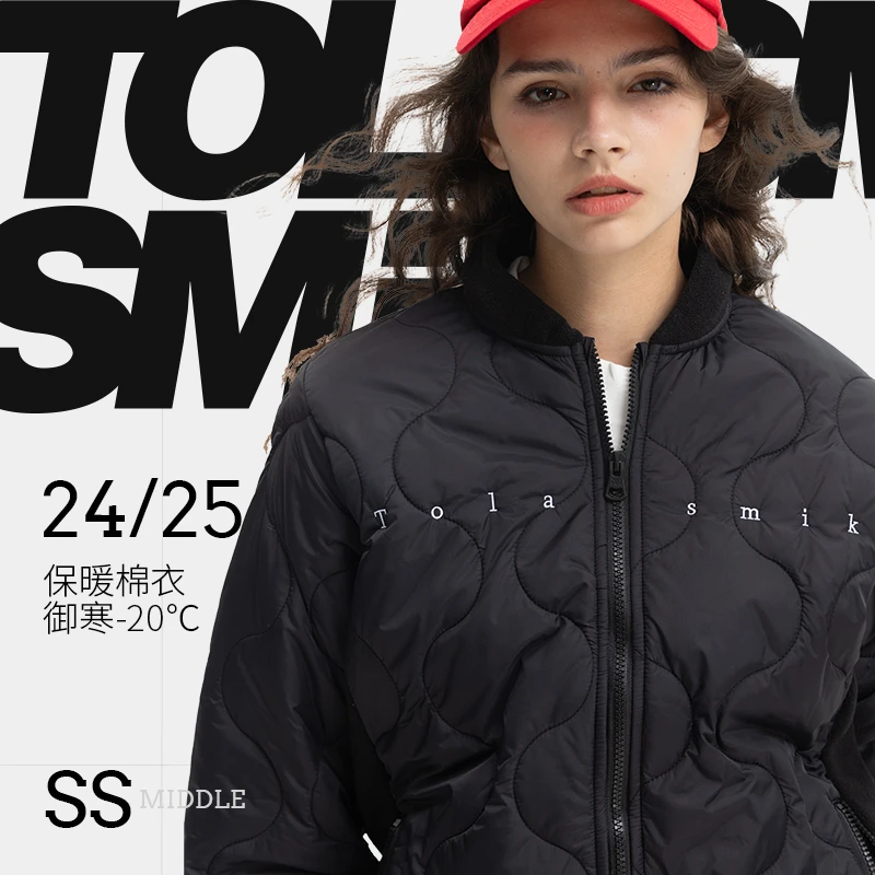 tolasmik新款滑雪棉衣内胆保暖圆领秋冬轻薄加厚立体时尚御寒