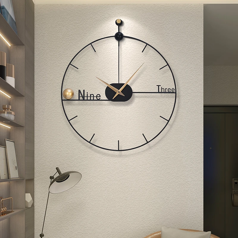 时尚网红客厅家用钟表简约大气装饰挂钟极简挂墙时钟静音卧室钟饰