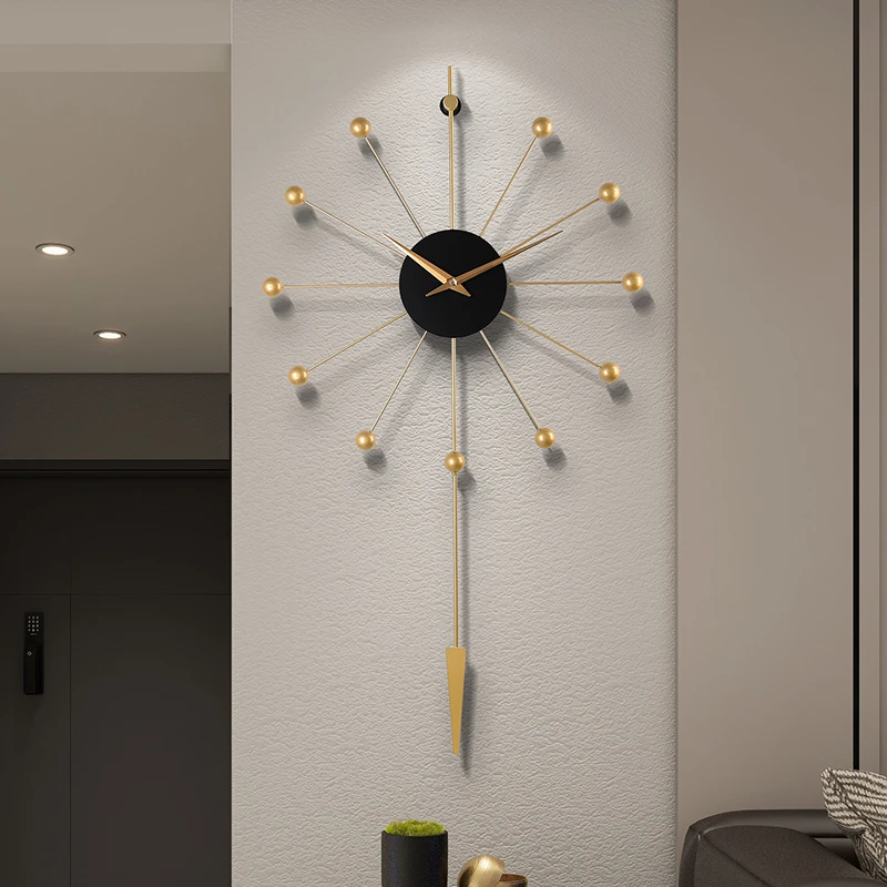 时钟挂钟客厅创意家用挂表现代简约装饰高级感免打孔大气网红钟表