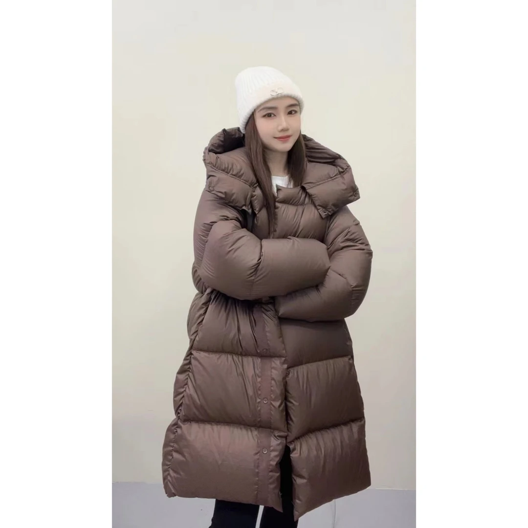 羽绒服女中长款休闲时尚洋气外套韩版宽松加厚保暖连帽冬季潮流